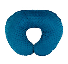 Cover only. Breastfeeding Pillow Cover - Nursing Pillow Slipcover with Zipper. Dark Aqua Bubble Dot Minky