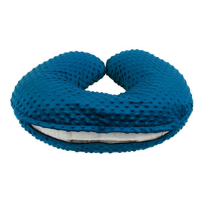 Cover only. Breastfeeding Pillow Cover - Nursing Pillow Slipcover with Zipper. Dark Aqua Bubble Dot Minky