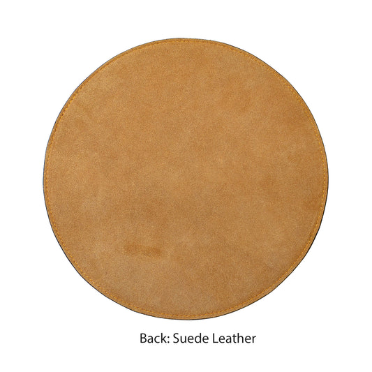 Genuine Leather Mouse Pad with Non-Slip Suede Leather Backing for Gaming Office Laptop Computer