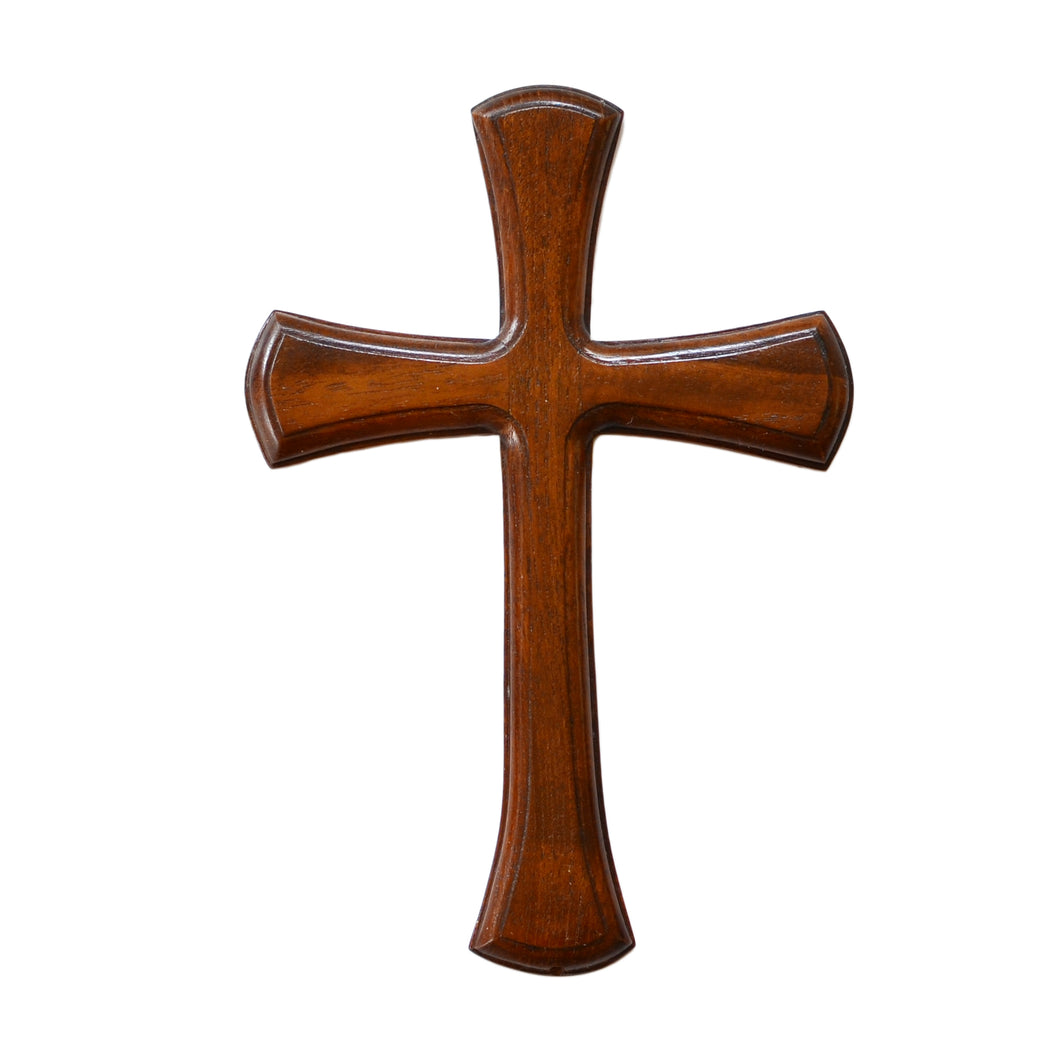 Christian Cross - Wall Hanging Home Decor - Teak Wood (Small)
