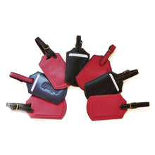 Set of 2 Handmade Genuine Leather Travel ID Luggage Tags (Assorted Colors)