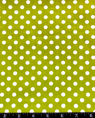 100% Cotton Fabric by The Yard for Sewing, Quilting, DIY Crafts - 62 Inches Wide (Green Polka Dot)