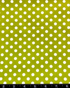 100% Cotton Fabric by The Yard for Sewing, Quilting, DIY Crafts - 62 Inches Wide (Green Polka Dot)