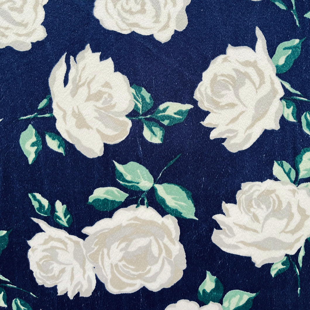 Shannon Fabrics - Cuddle Minky Fabric - Blue and White Lavie En Rose
