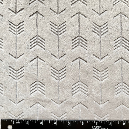 Shannon Fabrics - Cuddle Minky Fabric - Grey Embossed Arrow