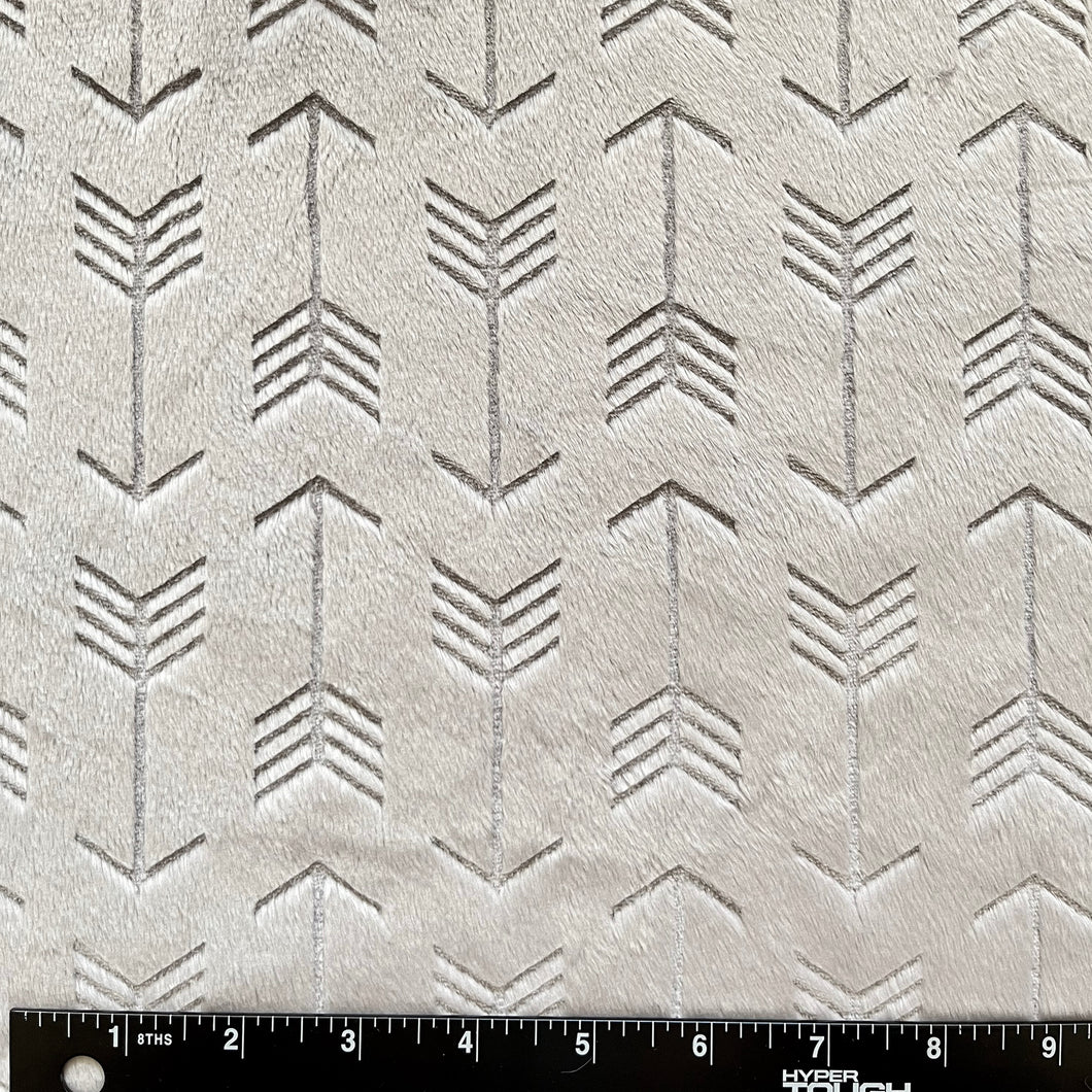 Shannon Fabrics - Cuddle Minky Fabric - Grey Embossed Arrow