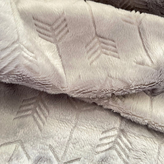 Shannon Fabrics - Cuddle Minky Fabric - Grey Embossed Arrow