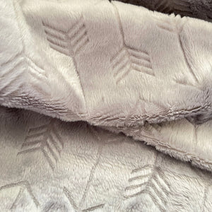 Shannon Fabrics - Cuddle Minky Fabric - Grey Embossed Arrow