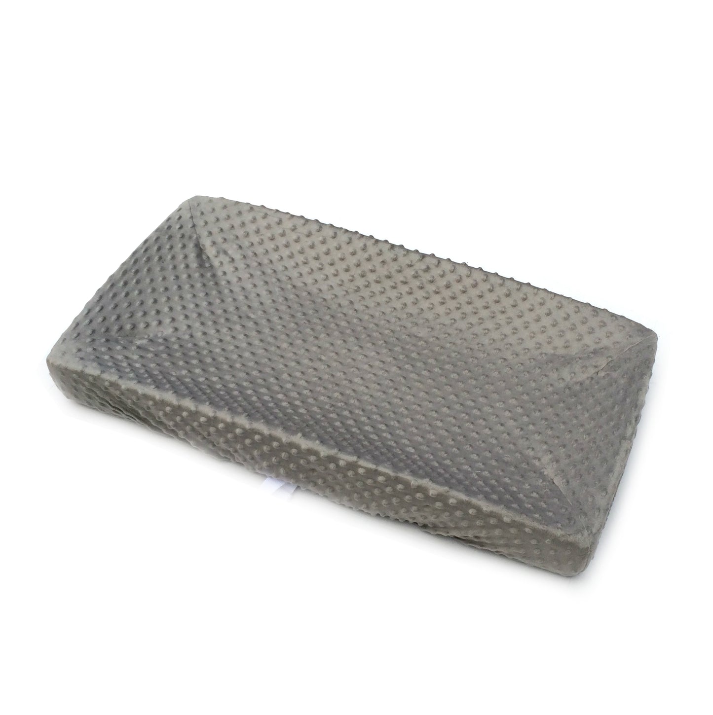 4 Sided Changing Pad Cover 32 x 16 x 4 Inches. Minky Dot Fabric (Grey)
