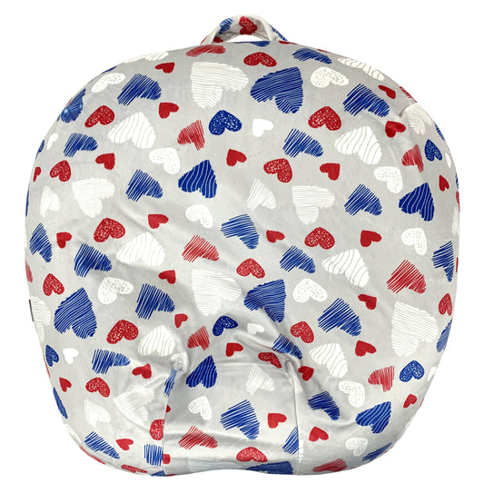 Cover for Baby / Newborn Lounger with Zipper Closure (Hearts)