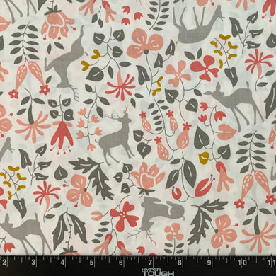 100% Cotton Fabric by The Yard for Sewing, Quilting, DIY Crafts - 62 Inches Wide (Deer Woodland)
