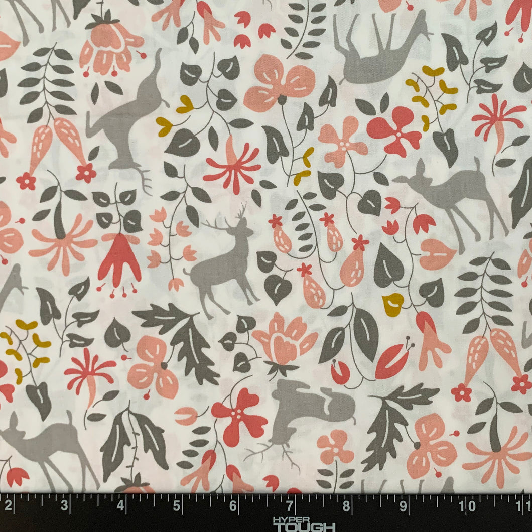 100% Cotton Fabric by The Yard for Sewing, Quilting, DIY Crafts - 62 Inches Wide (Deer Woodland)