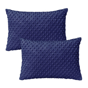 Pillowcase for Toddler Pillow Kids Pillow Travel Pillows 13 x 18 Inches - Zipper Closure - Minky Fabric - Navy