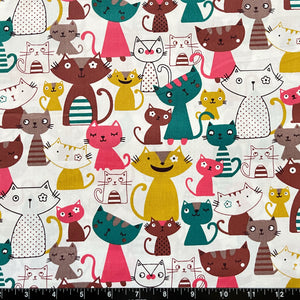 100% Cotton Fabric by The Yard for Sewing, Quilting, DIY Crafts - 62 Inches Wide (Kitten Cat)