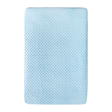 Crib Sheets for Standard Crib Mattress 52 x 28 x 8 Inches for Baby Boys Girls Neutral - Bubble Minky Fabric - Light Blue