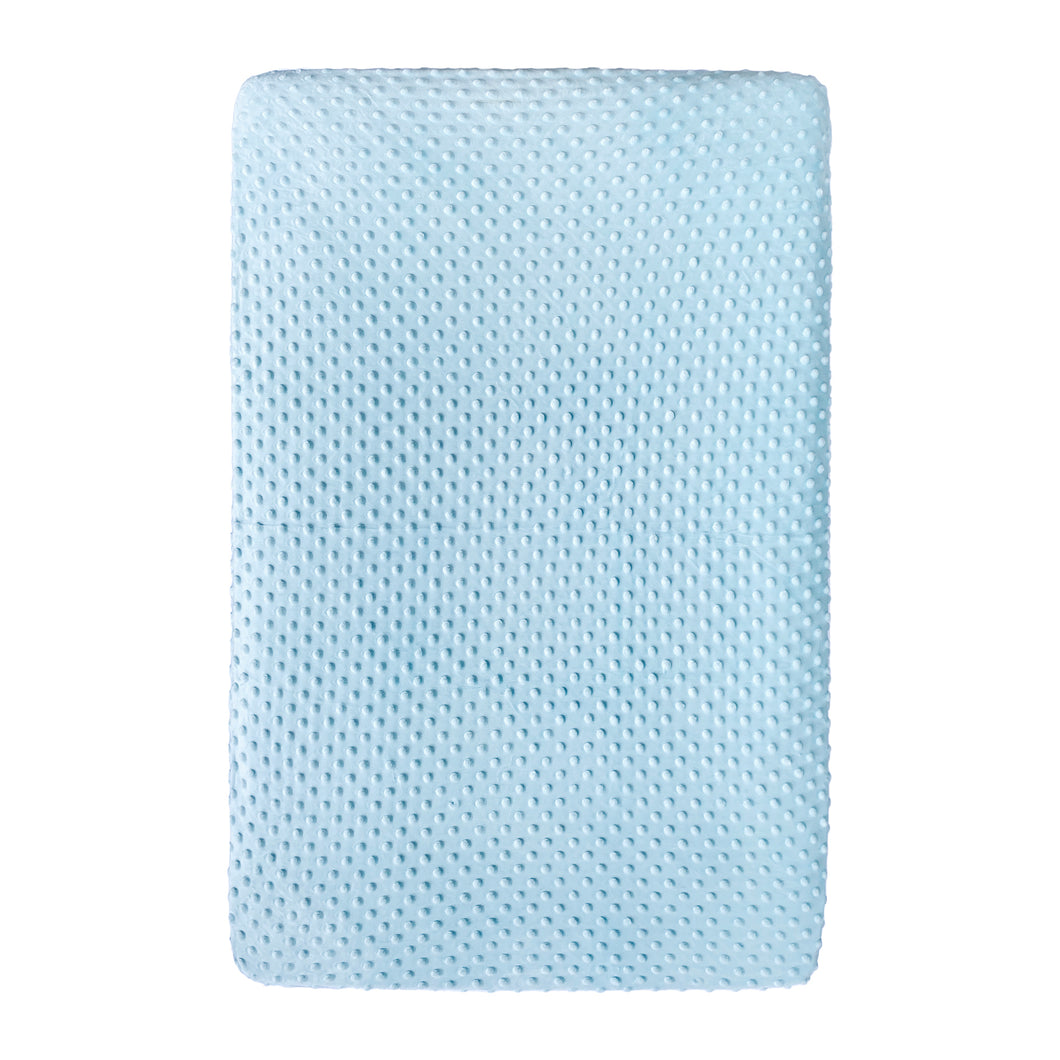 Crib Sheets for Standard Crib Mattress 52 x 28 x 8 Inches for Baby Boys Girls Neutral - Bubble Minky Fabric - Light Blue