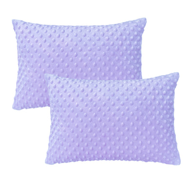 Pillowcase for Toddler Pillow Kids Pillow Travel Pillows 13 x 18 Inches - Zipper Closure - Minky Fabric - Purple