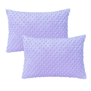 Pillowcase for Toddler Pillow Kids Pillow Travel Pillows 13 x 18 Inches - Zipper Closure - Minky Fabric - Purple
