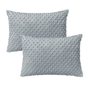 Pillowcase for Toddler Pillow Kids Pillow Travel Pillows 13 x 18 Inches - Zipper Closure - Minky Fabric - Grey