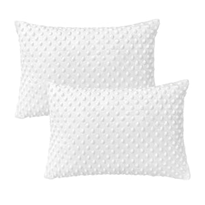 Pillowcase for Toddler Pillow Kids Pillow Travel Pillows 13 x 18 Inches - Zipper Closure - Minky Fabric - White