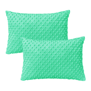 Pillowcase for Toddler Pillow Kids Pillow Travel Pillows 13 x 18 Inches - Zipper Closure - Minky Fabric - Green