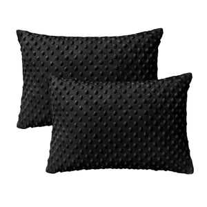 Pillowcase for Toddler Pillow Kids Pillow Travel Pillows 13 x 18 Inches - Zipper Closure - Minky Fabric - Black